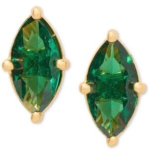 NWT New Kate Spade Signature Solitaire Stud Earrings Green Emerald